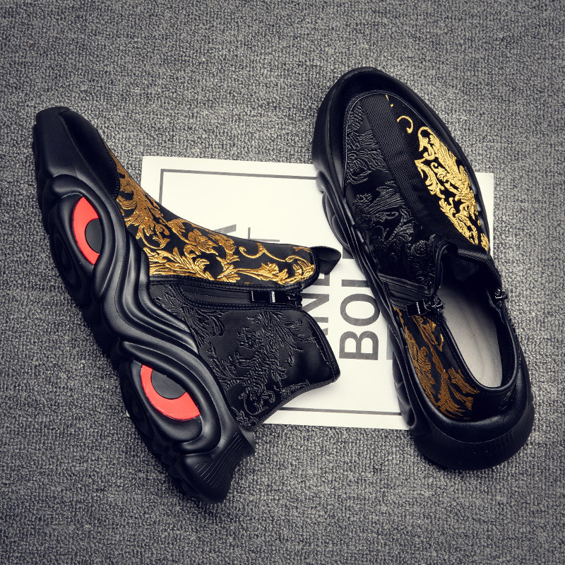 狐奴国潮男鞋秋冬季新款刺绣老爹鞋加绒加厚保暖休闲增高高帮鞋男,流行男鞋,高帮鞋,淘宝优惠券,粉丝福利购,淘宝优惠卷