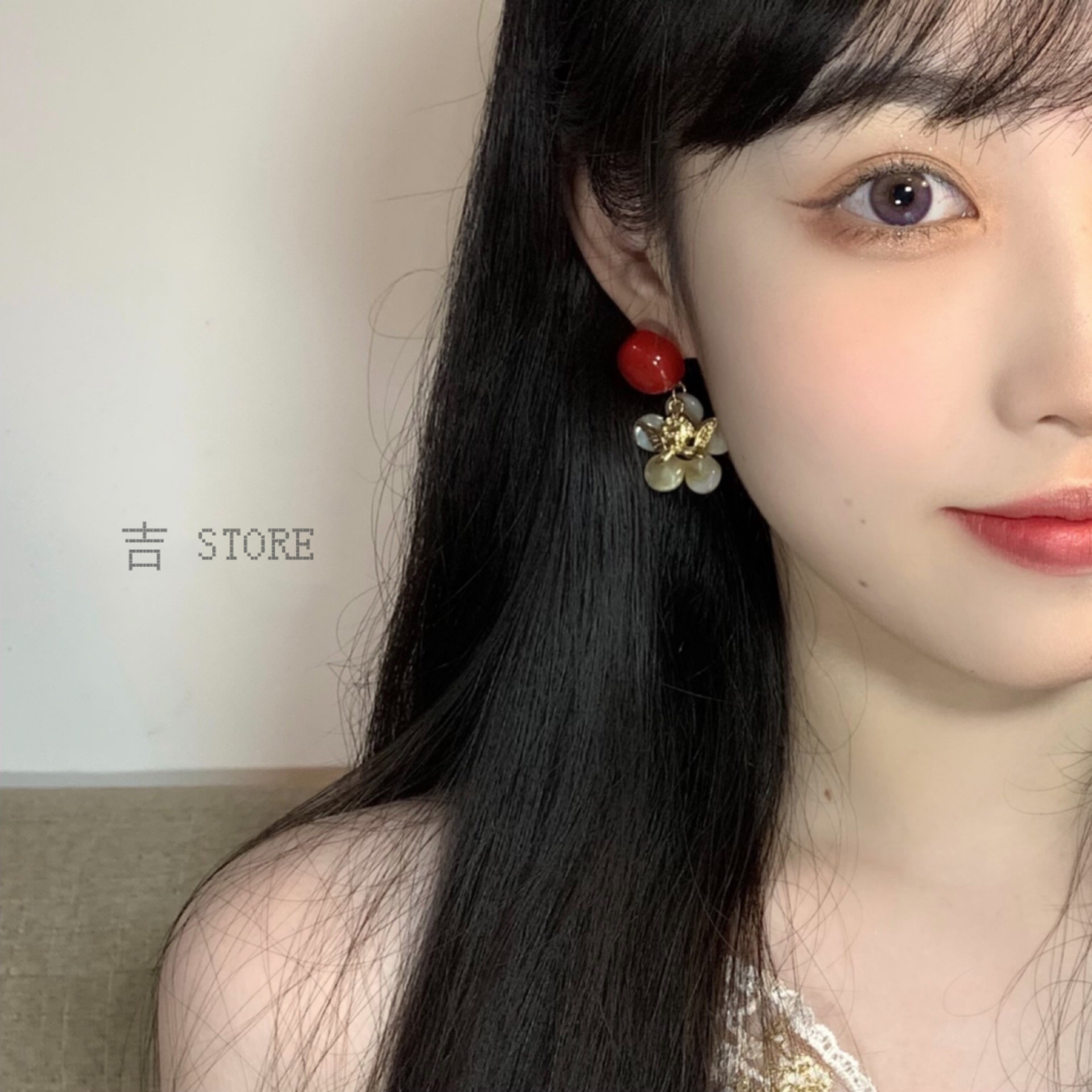 吉吉天使降临巴洛克s925银针花朵