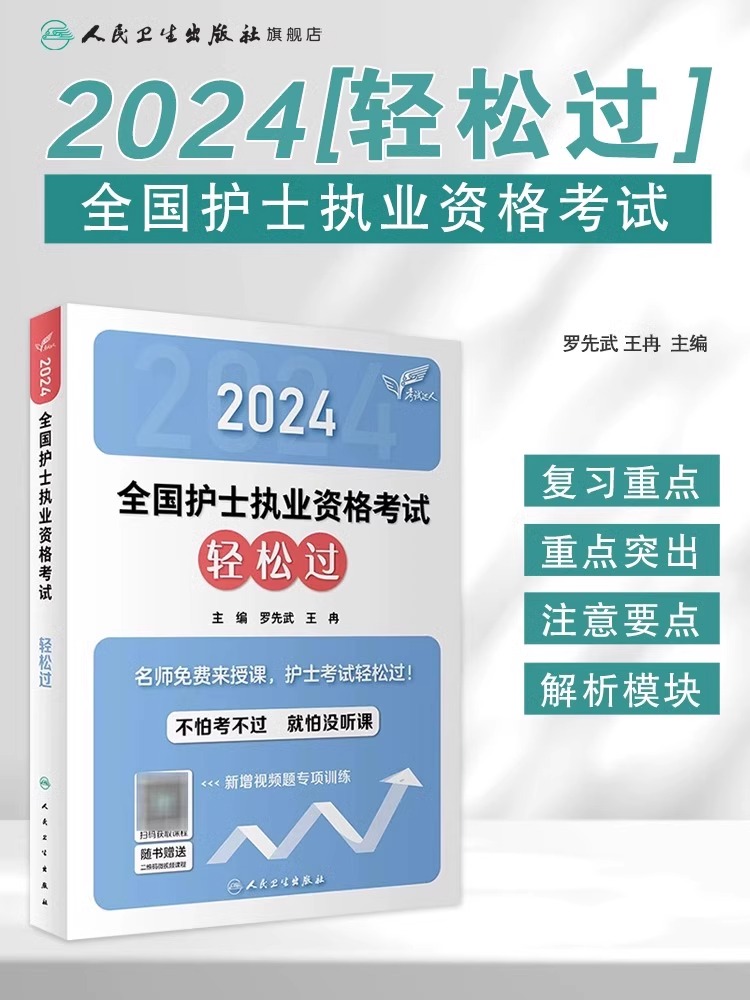 轻松过2024人卫版护考护士资格证考试资料教材书历年真题卷题库全国执业指导试题职业证刷题练习题护士随身记冲刺跑罗先武2023护资 书籍/杂志/报纸 护士考试 原图主图