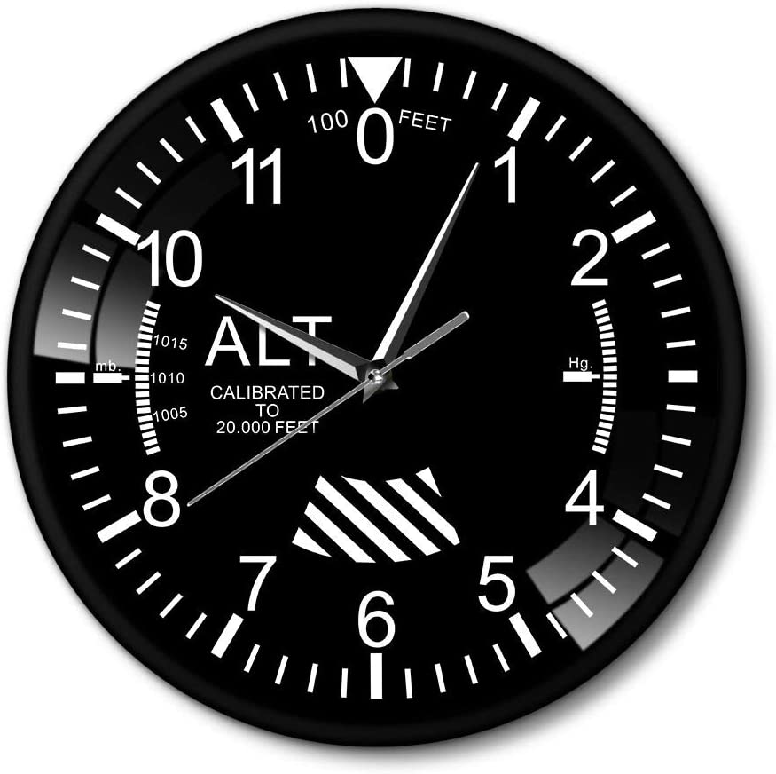 高度计圆形飞行员飞机挂钟欧式带灯钟表客厅装饰网红时钟创意定制