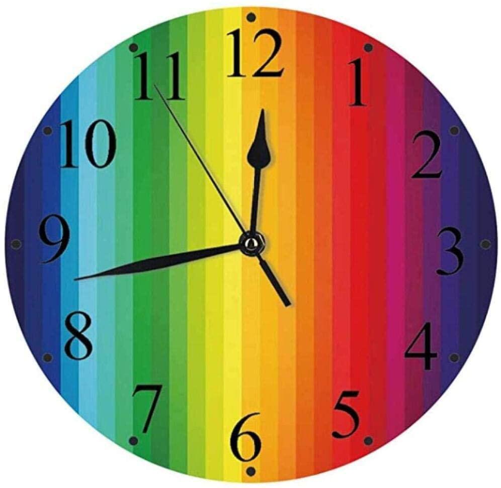 多彩时钟时尚彩虹挂钟客厅网红钟欧表盘diy照片定制创意钟表挂墙