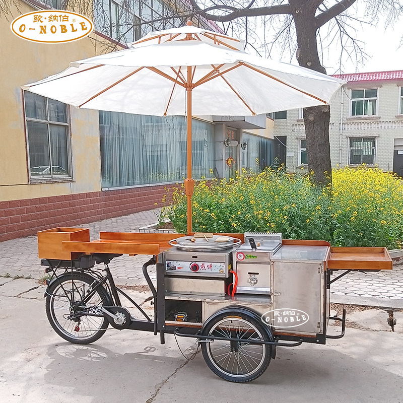 夏季新款网红煎饼售卖车多功能电动流动小吃三轮车炸串炸鸡外卖车