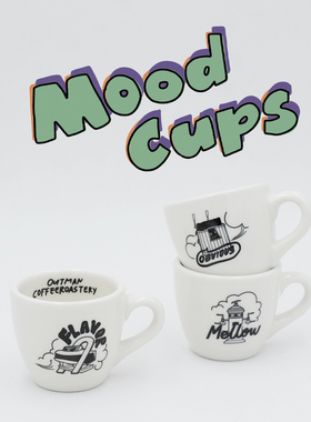 Outman Mood Cups 意式浓缩浓缩咖啡杯 90ml 陶瓷咖啡杯