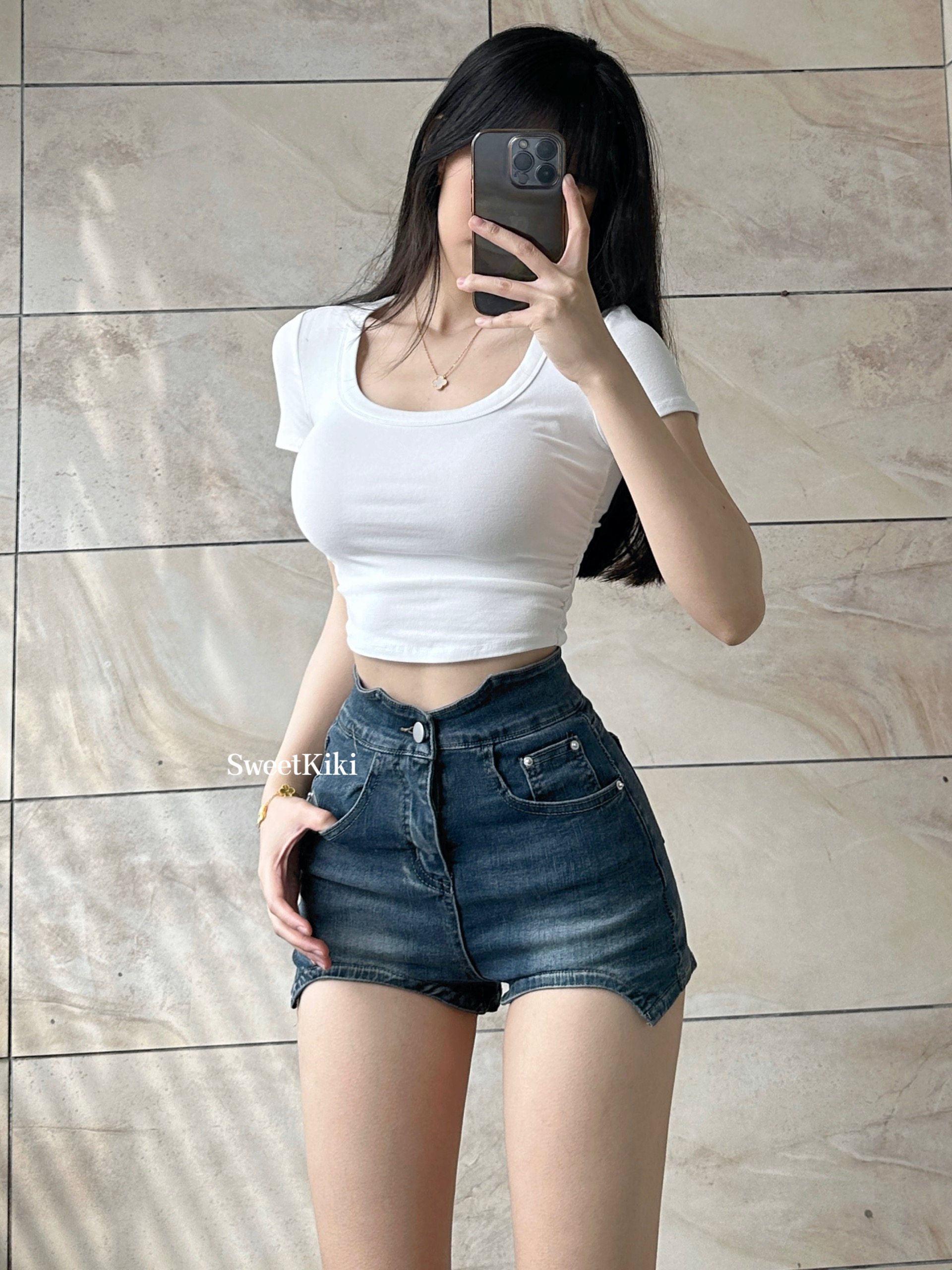 SWEETKIKI SUPER LONG LEG SHORTS | HIGH WAISTED IRREGULAR DENIM HIP HOT PANTS HOT GIRL SEXY GIRL