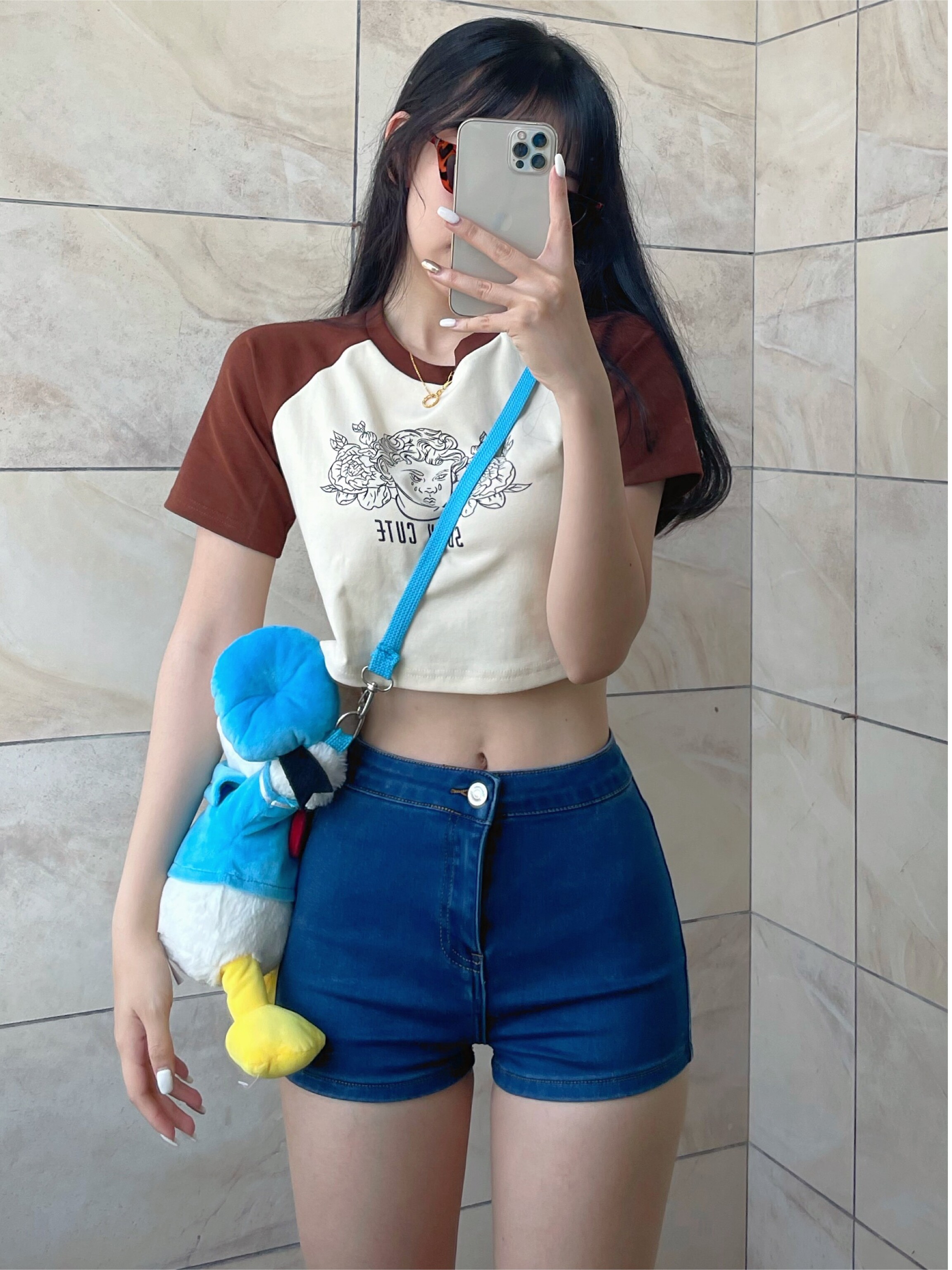 SWEET KIKI AMERICAN RETRO EUROPEAN AND AMERICAN HOT GIRL SLIM SLIM STRETCH DENIM SHORTS HIP HIGH WAIST HOT PANTS