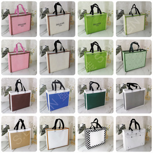 无纺布手提袋定做印LOGO覆膜环保袋服装 店衣服袋子印字