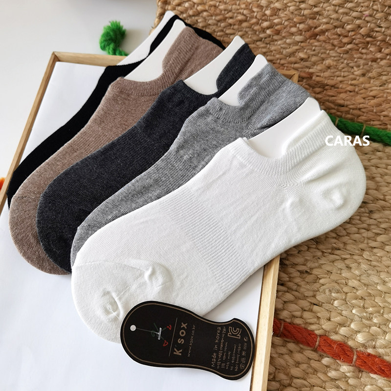 caras韩国进口船袜男棉袜防臭短袜低帮情侣袜子薄款夏季硅胶防滑