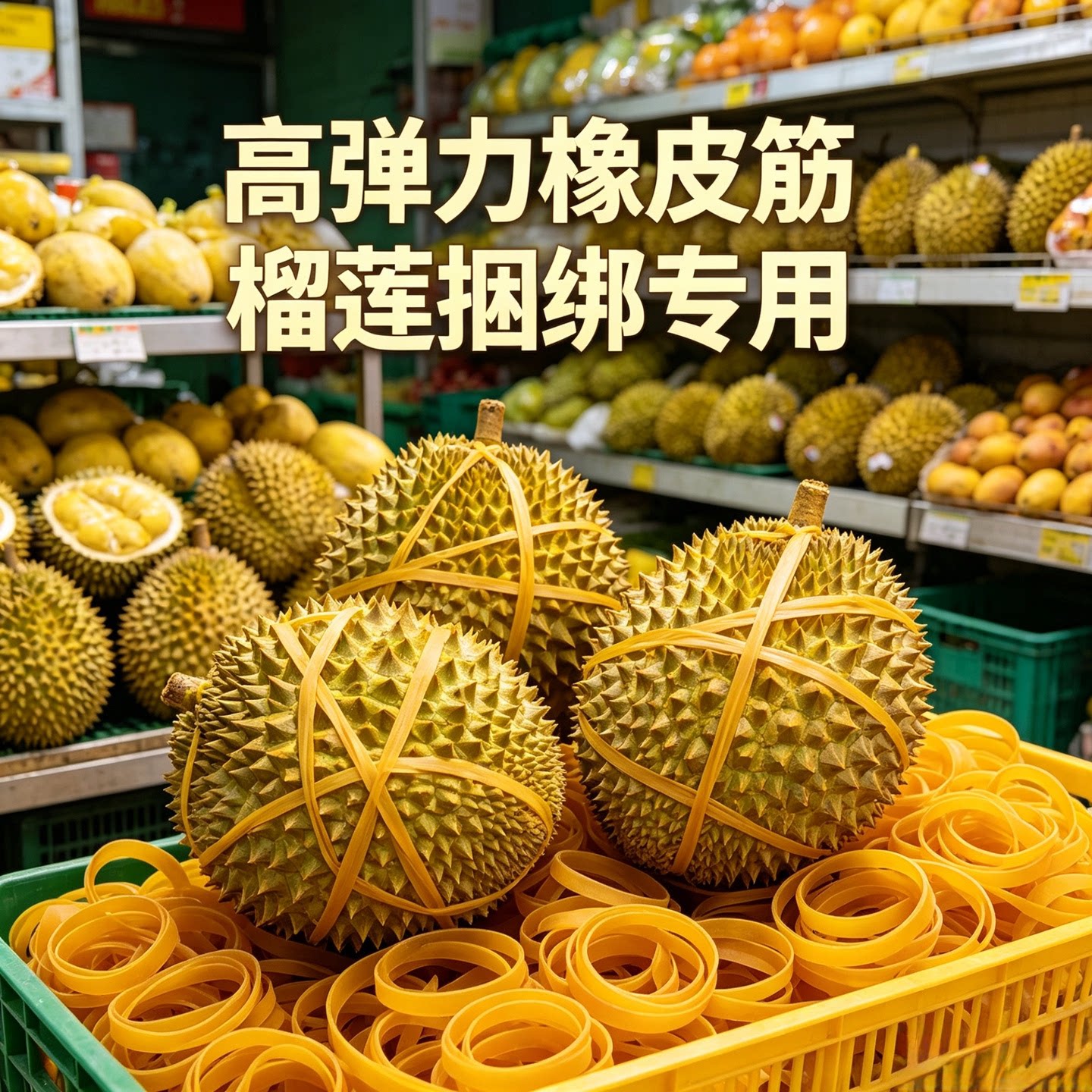榴莲橡皮筋高弹力专用大号加厚加粗防开口水果店捆榴莲耐用皮套