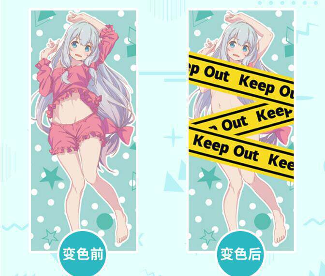 温变毛巾遇热变色二次元动漫美少女浴巾美女礼物吸水感温洗脸巾