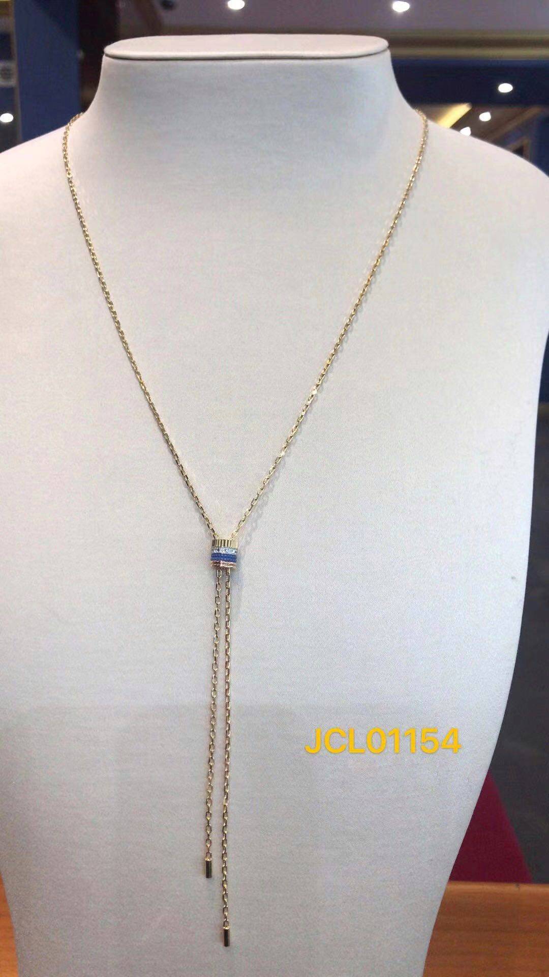 【elysees】boucheron宝诗龙quatre蓝陶瓷钻石75cm长项链jcl01154