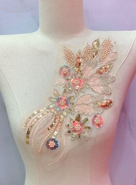 新款时尚高档 手工diy钉珠闪钻补丁 刺绣蕾丝花边 婚纱晚礼服辅料