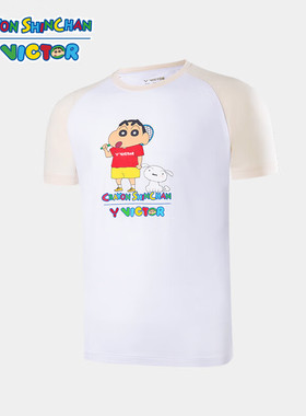 威克多 羽毛球服 蜡笔小新联名系列T-401CS中性款羽毛球服T恤