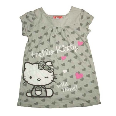 灰色印花薄绒春秋短袖连衣裙