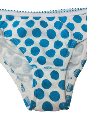 外贸美单*3-5岁女童瘦款白色绿点优质全棉高腰三角内裤短裤