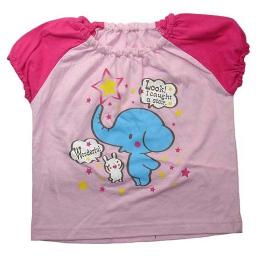 乐天BABY*外贸 2-3岁女童玫粉大象夏季全棉短袖T恤上衣,童装/婴儿装/亲子装,T恤,淘宝优惠券,粉丝福利购,淘宝优惠卷