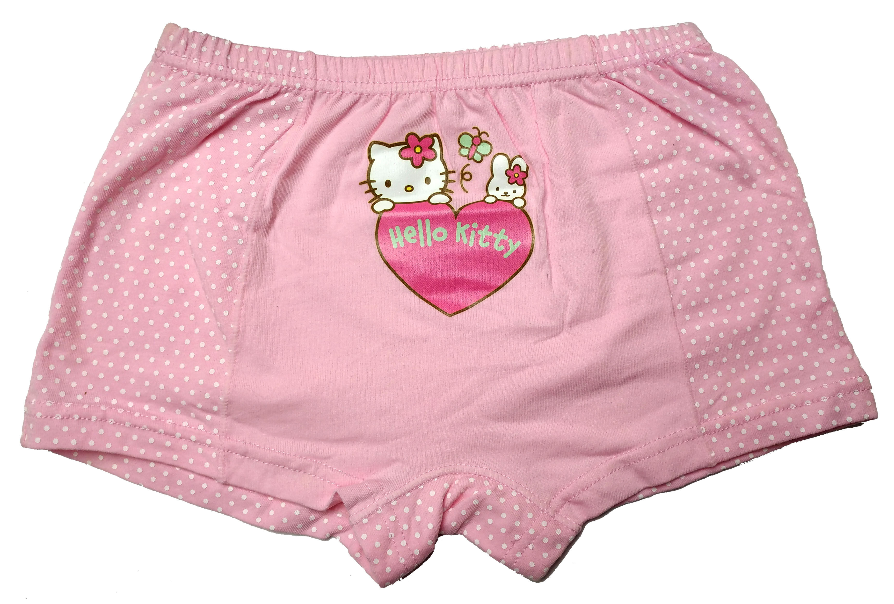 乐天baby*5-7岁女童粉红hellokitty全棉瘦款平角内裤四角短裤