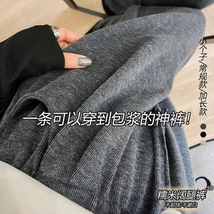 灰色糯米裤 女 女春秋2025年软糯高腰直筒百搭垂感慵懒风宽松阔腿裤