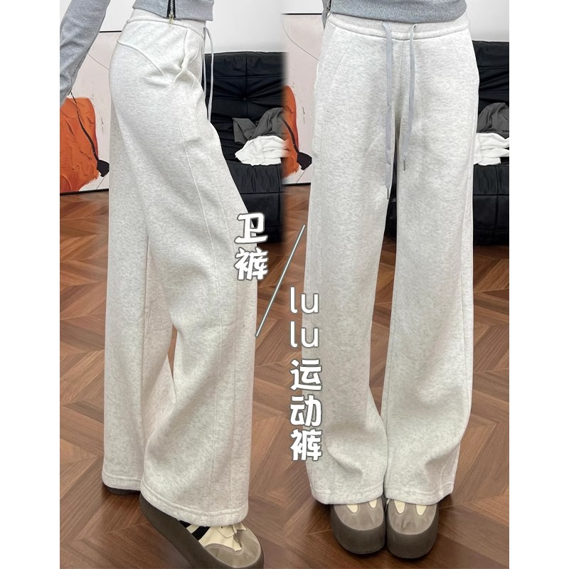 美式运动裤女直筒窄版