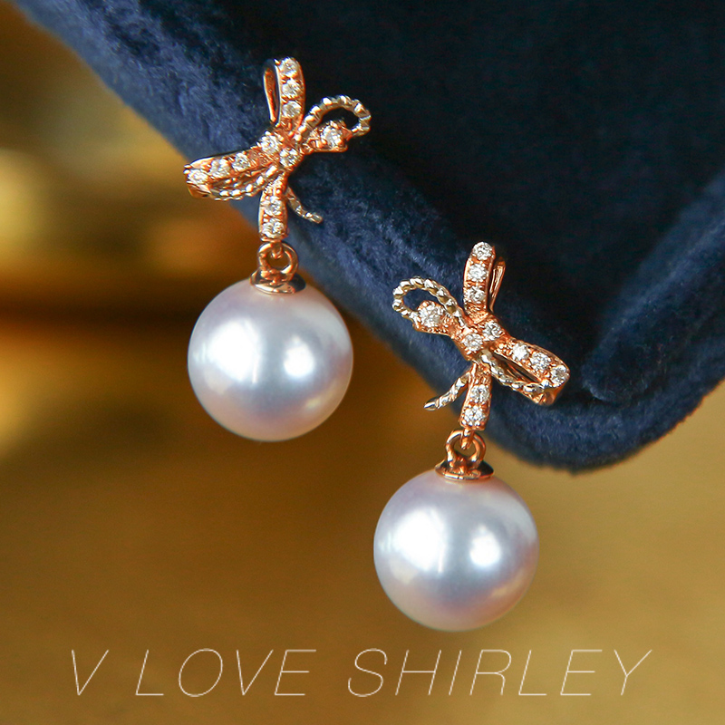 设计感akoya珍珠耳钉薇爱秀丽