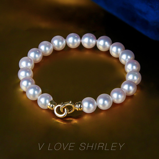 『高级感』天女光泽akoya珍珠手链925银扣百搭高级感海水珍珠手链
