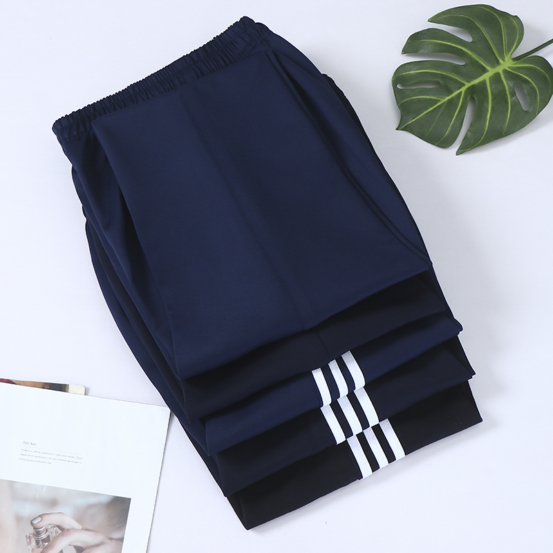 春秋季纯色校服裤子藏青深蓝色三道杠校服裤小学高中生校裤运动裤