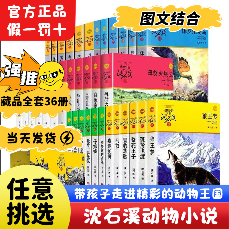 正版沈石溪动物小说藏品全套36册图文结合儿童文学