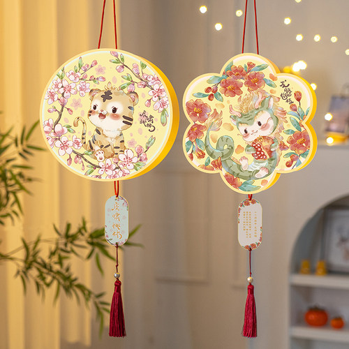 手工古风灯笼十二生肖手提花灯