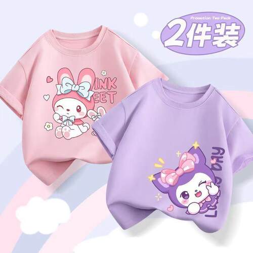 夏装圆领全棉100%印花可爱上衣服