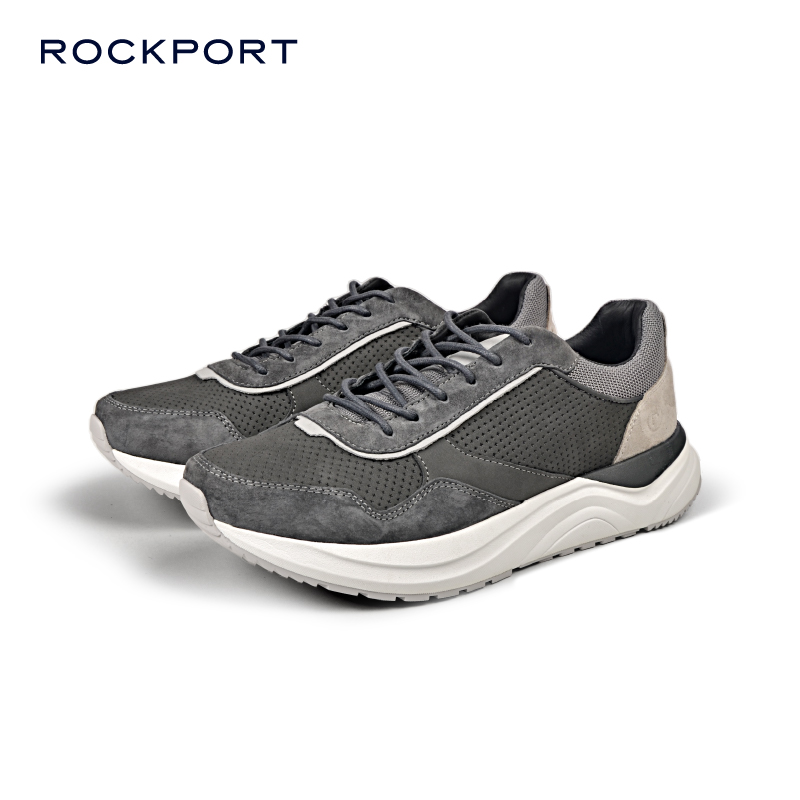 Rockport/乐步休闲运动鞋男士2025春秋新款经典磨砂皮跑步鞋鞋子