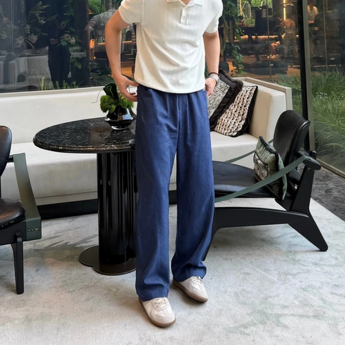 垂感直筒微阔老钱风显瘦休闲长裤