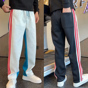 设计师款双拼色个性潮流时尚百搭秋季新款26ss男士休闲百搭直筒裤
