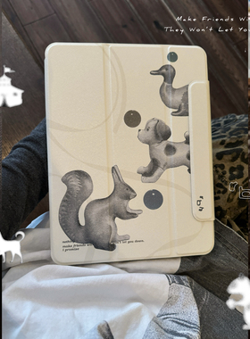 rbh原创《马戏团》适用iPadPro720度旋转磁吸保护套三折iPad壳带笔槽air6/7/202511寸12.9/10.9寸简约ins全包