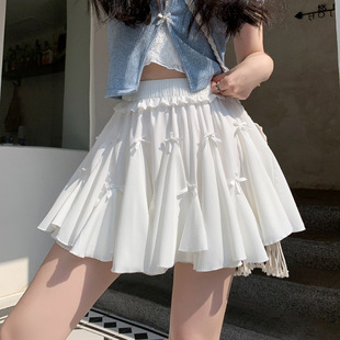 甜美芭蕾风高腰显瘦防走光A字蓬蓬短裙 结蛋糕半身短裙女夏季