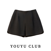 a字打底阔腿裤 胖mm高腰显瘦毛呢大码 女 秋冬季 时尚 短裤 2026新款