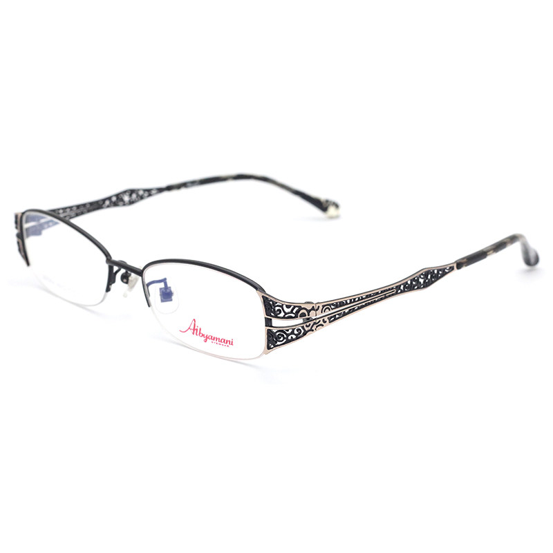 Aibyamani爱阿玛妮时尚女欧式镂空镜框个性前卫近视眼镜架 A7064