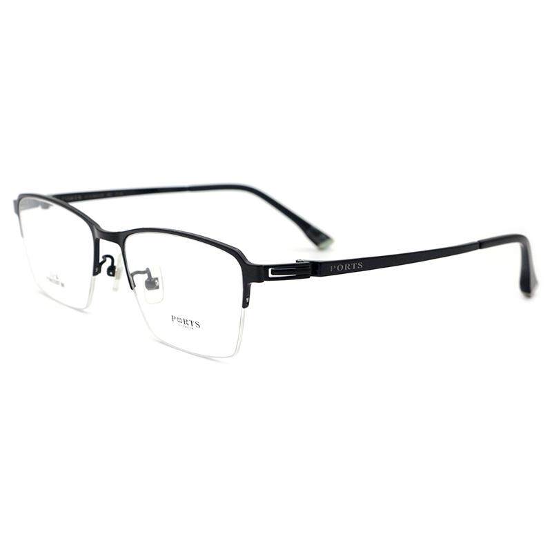 PORTS品牌眼镜休闲商务眼镜框男款大脸半框眼镜架超轻钛POM62207