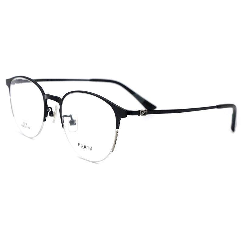 PORTS眼镜商务半框近视眼镜框男大脸时尚休闲钛架轻POM62211