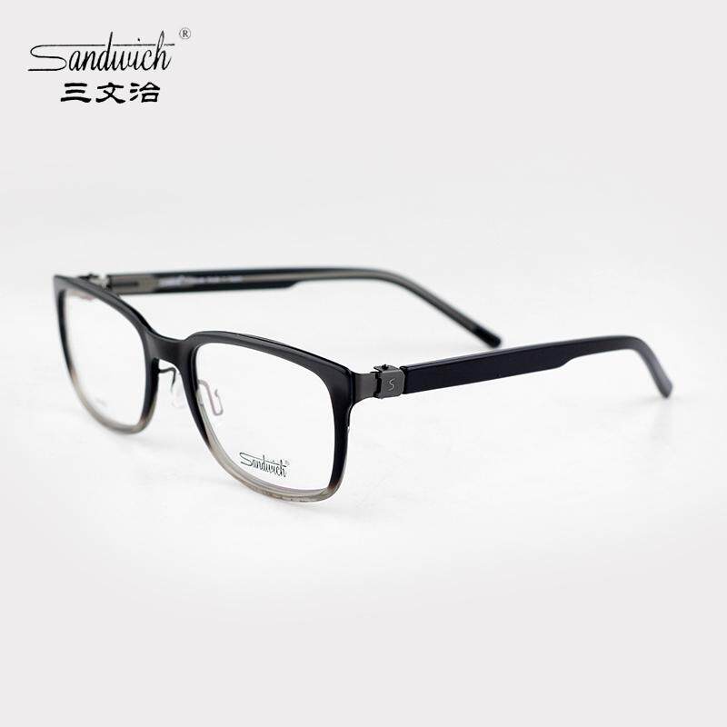 专柜正品 三文治男女全框板材眼镜架近视眼镜框架轻时尚2014021