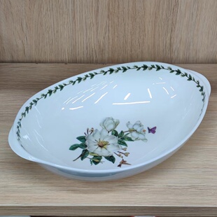 白玉兰沙拉碗椭圆菜碗大冷面碗果盘元宝碗凉菜炖菜盘骨瓷韩国餐具