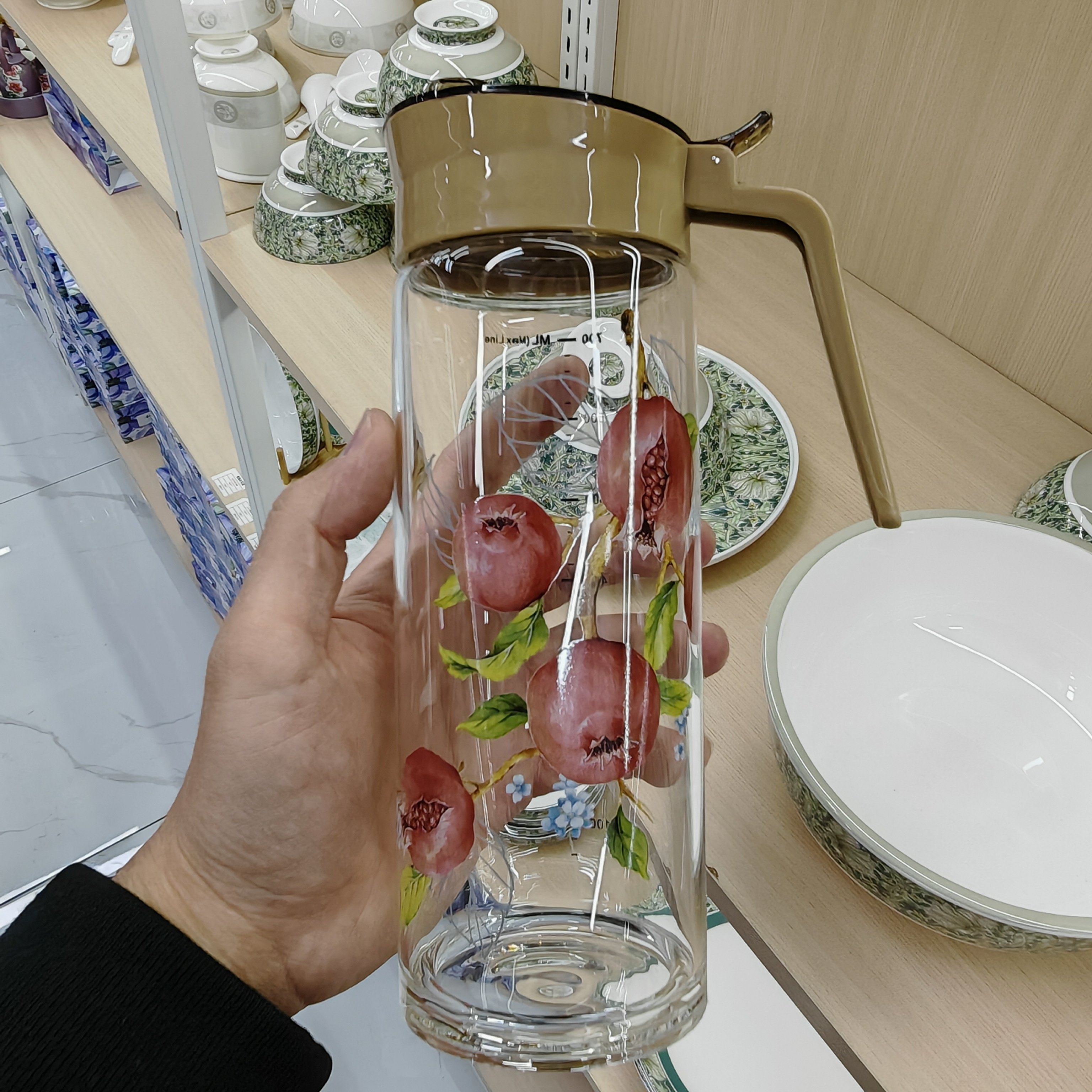 红石榴家用厨房油瓶油壶防漏油渗油调料瓶调料壶高硼硅玻璃耐高温