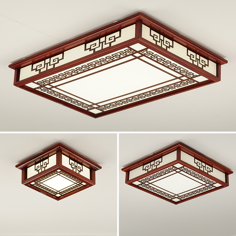 餐厅灯新中式实木吸顶灯房间灯