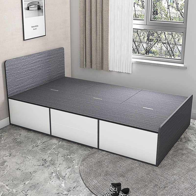 栖屋现代简约1.2米床小户型单人床带储物榻榻米家用一米二收纳床