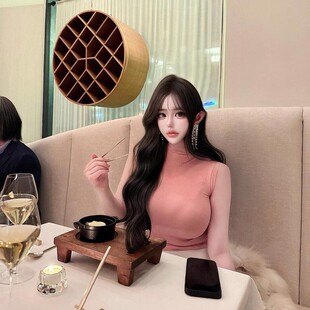 韩版新款纯欲高领紧身背心女性感显胸弹力百搭上衣