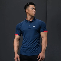 Быстросохнущая эластичная дышащая футболка polo для спортзала для тренировок, короткий рукав, впитывает пот и запах, облегающий крой