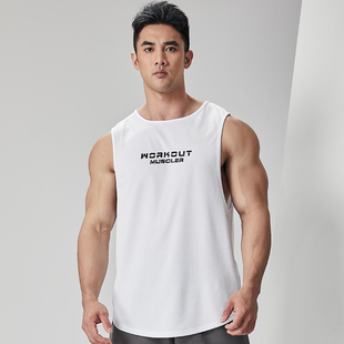 撸铁狼宽松透气吸汗速干上衣训练无袖 运动健身背心显肌肉宽松背心