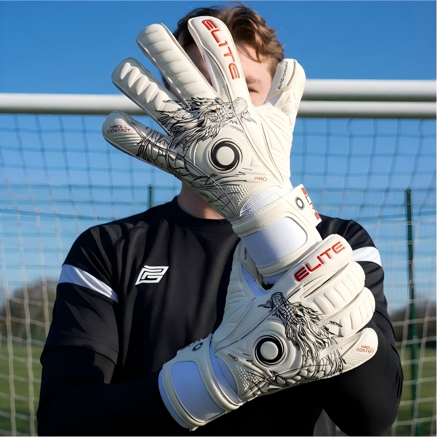 正品光环华夏中国龙成人儿童无护指人草耐磨乳胶守门员门将手套