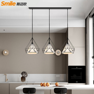 现代简约餐厅3头吊灯三头创意个性 餐饭厅后现代吧台组合灯具灯饰