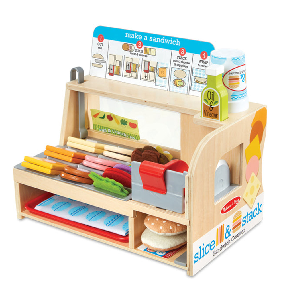国内现货美国Melissa&Doug三明治披萨操作台过家家幼儿玩具饮料机