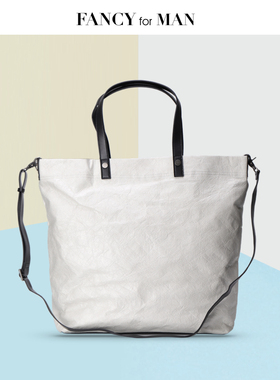 FANCY国潮手提男包大包杜邦纸褶皱休闲风大容量轻便斜挎包28232