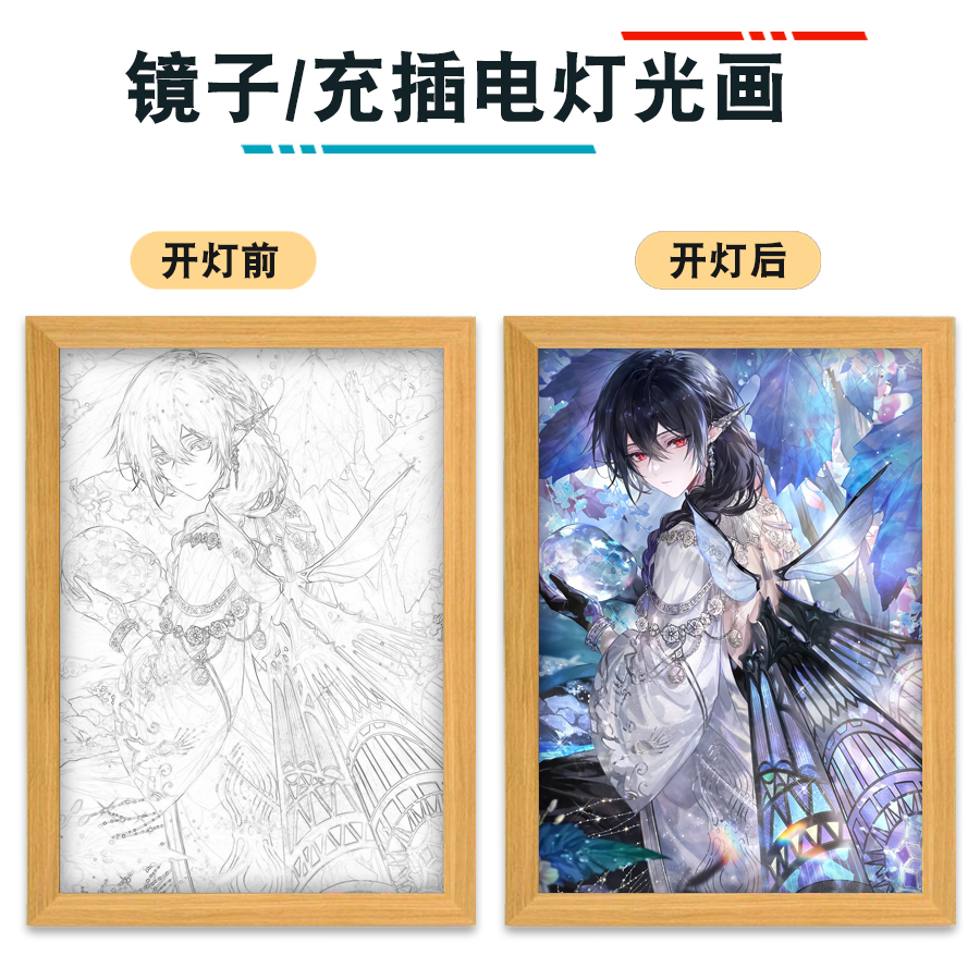 时空中绘旅人罗夏艾因叶瑄司岚路辰装饰画相框灯光画夜灯桌面摆件